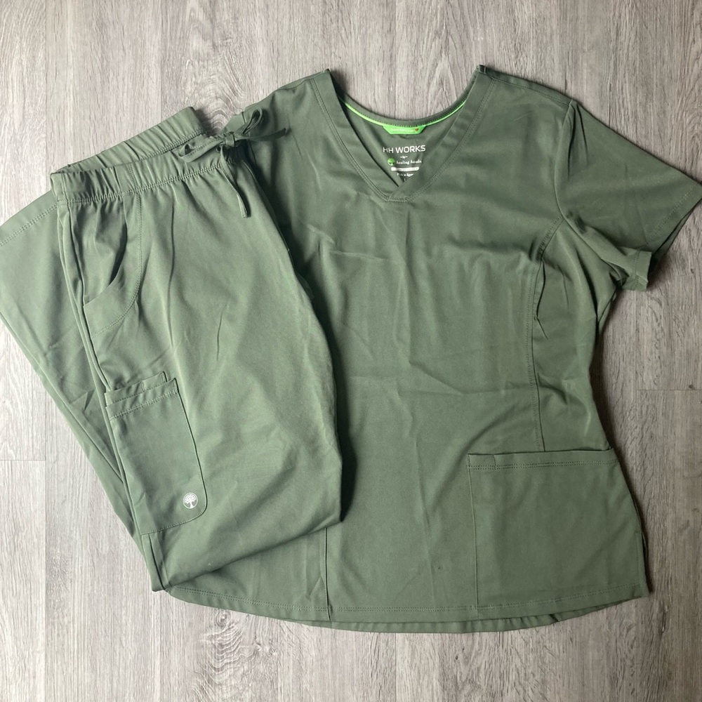 Olive Green Scrub Set